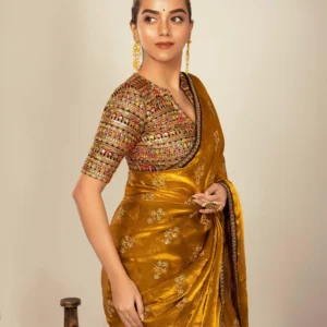 Honey Horizon Saree with Classical Charm Blouse